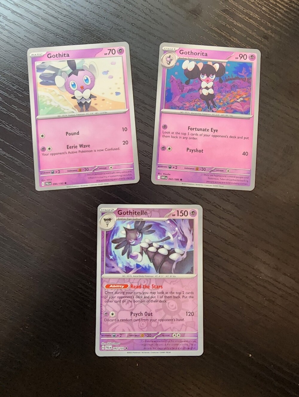 Gothitelle Evolution Pink Trading Card Set